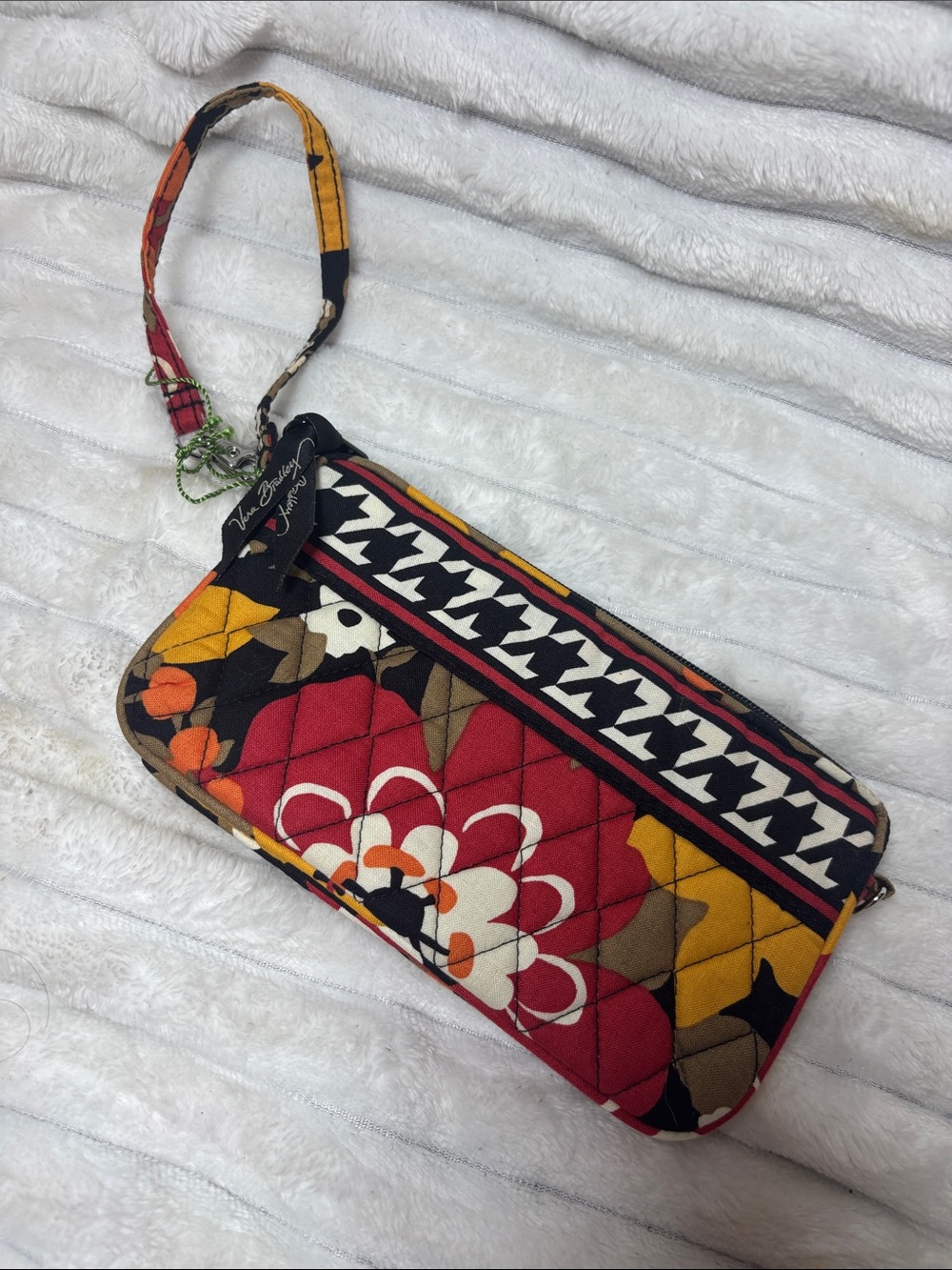 Vera Bradley Floral Quilted Wristlet Wallet in Red & Yellow NWOT